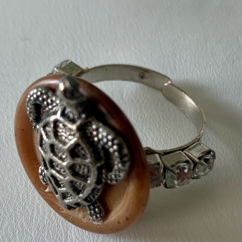 Turtle Ring Brown Adjustable Size - image 2